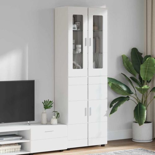 Висок шкаф FLORIN 60 x 35 x 182 см Бяло Инженерна дървесина