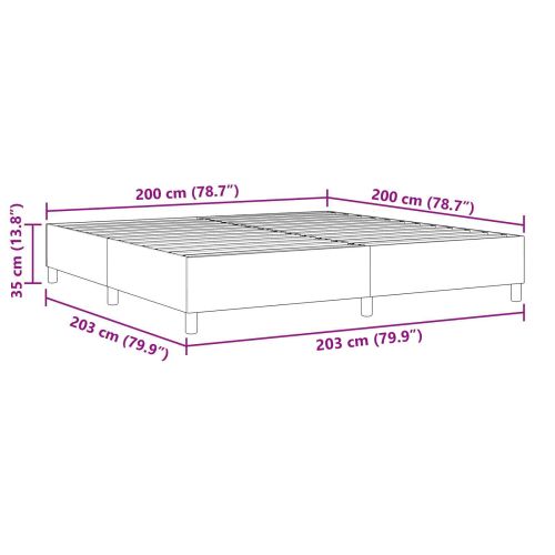 Платформено легло Сивозелен 200 x 200 cm Кордюрова тъкан