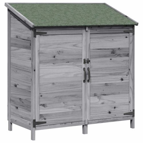 Градина постройка Сиво 106 x 56 x 113,5 cm Солидно ела дърво