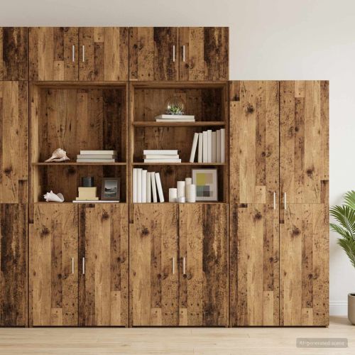 Кабинет за съхранение с рафтове Старо дърво 70 x 42,5 x 225 см