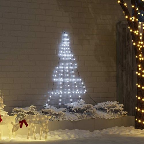 LED коледна елха с колчета за земя Хладно бяло 182 см Метал