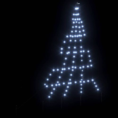 LED коледна елха с колчета за земя Хладно бяло 182 см Метал
