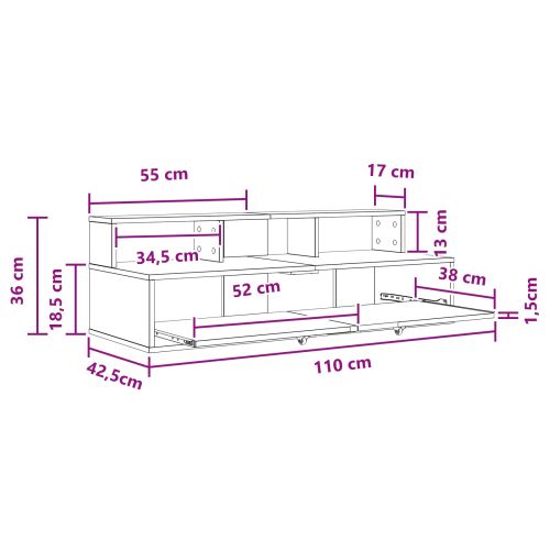 Студио бюро Старо дърво 110 x 42,5 x 36 см Инженерна дървесина