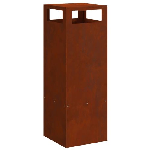 Котел за огън Кафяво 35 x 35 x 100 см Патинираща стомана