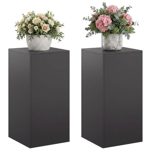 Стойка за растения 2 pcs Черно 40 x 40 x 80 cm Стомана