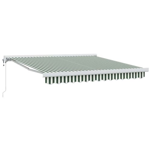 Прибираща се тента Зелен и бял 350 x 250 x 165 см