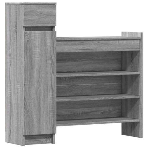 Шкаф за обувки, сив сонома, 100,5x28x100 см, инженерно дърво