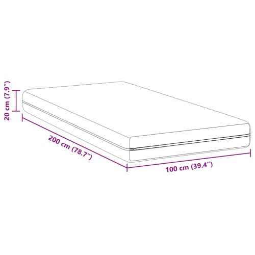 Матрак с кокосов слой Средно твърдо 100 x 200 cm Бяло