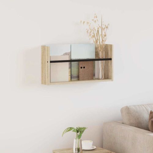 Етажерка за списания с рафт Сонома дъб 60 x 12 x 30 см