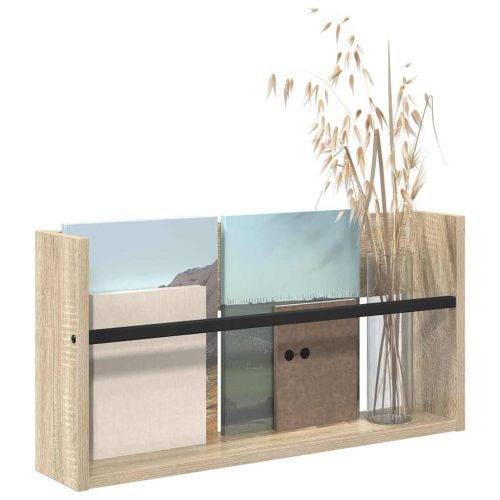 Етажерка за списания с рафт Сонома дъб 60 x 12 x 30 см