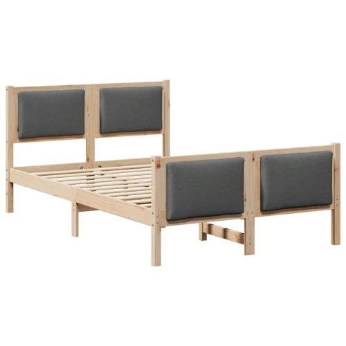 Рамка за легло с таблото Тъмен сив 120 x 200 cm текстил
