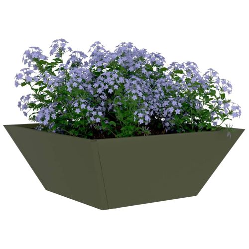 Градинска саксия Маслиненозелено 40 x 40 x 15 см