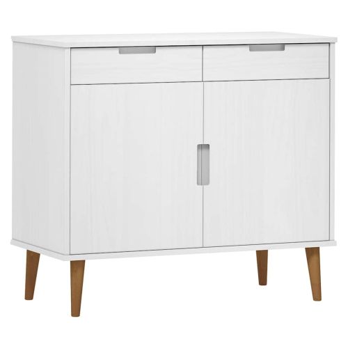 Сайдборд MOLDE бял 90x40x80 см бор масив