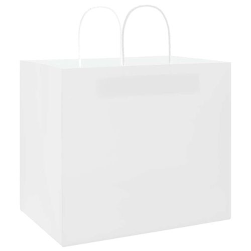 Хартиени торбички 250 бр с дръжки бели 32x22x28 см