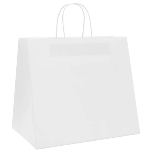 Хартиени торбички 250 бр с дръжки бели 32x22x28 см
