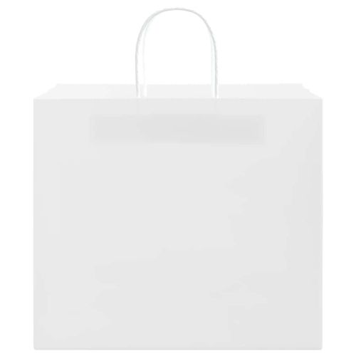 Хартиени торбички 250 бр с дръжки бели 32x22x28 см