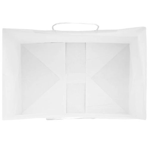 Хартиени торбички 250 бр с дръжки бели 32x22x28 см