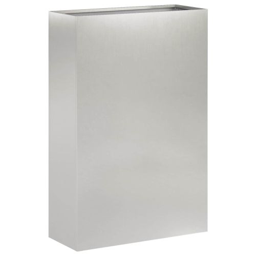 Градинска саксия 2 бр. Сребристо 40 x 20 x 75 см