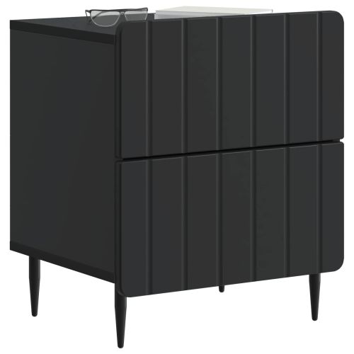 Нощен шкаф 2 бр. Черно 43 x 34,5 x 49,5 см Инженерна дървесина