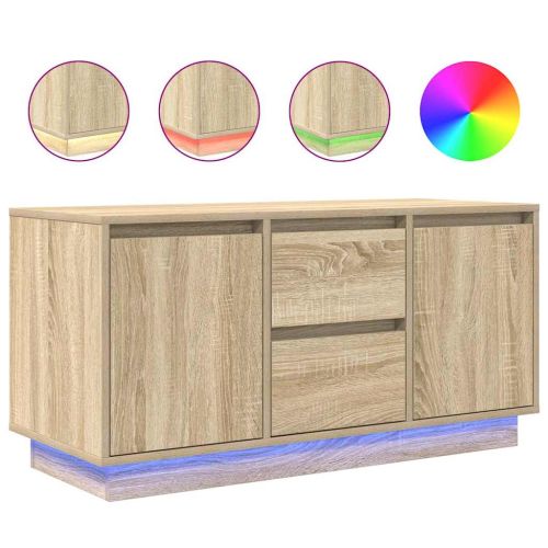 ТВ шкаф с LED осветление, дъб сонома, 100x41x50 см