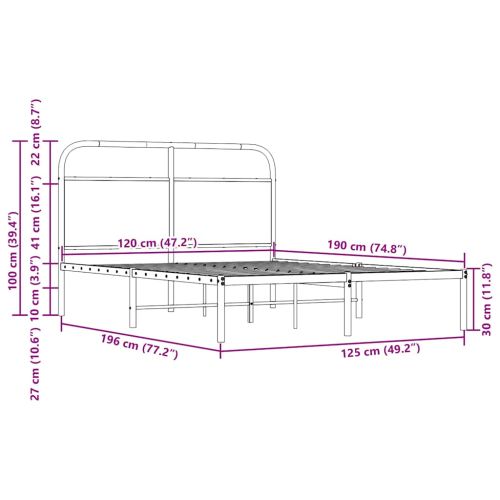 Рамка за легло без матрак 120x190 см дъб сонома инженерно дърво