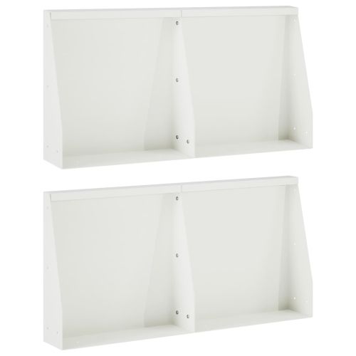 Задържащи стени 4 бр. 40 x 12 x 30 см Стомана Бяло