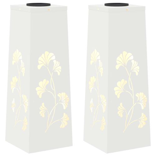 Соларна LED светлина за пътека 2 бр. Топло бяло 18 x 18 x 50 см