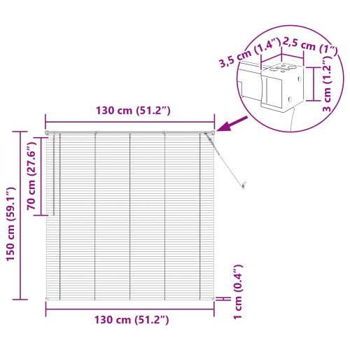 Венецианска щора Светло кафяво с шарка 150 x 130 см 25 mm ПВЦ