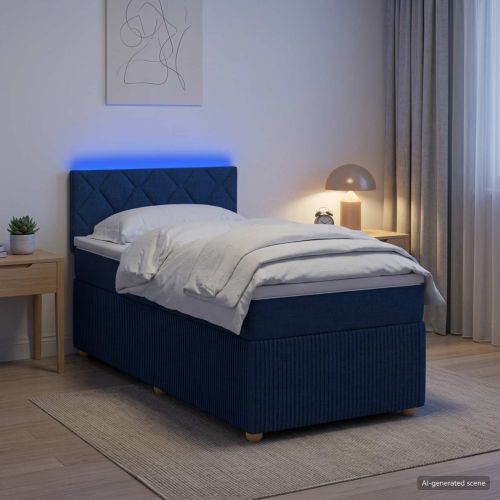 Континентално легло с матрак Синьо 80 x 200 cm Текстил
