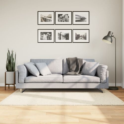 Килим OVIEDO с къс косъм, бежов, 120x120 см