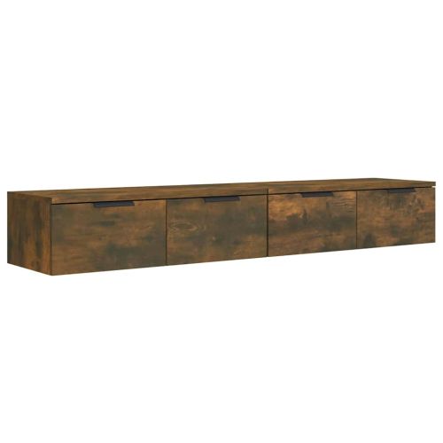 Стенни шкафове, 2 бр, опушен дъб, 68x30x20 см, инженерно дърво