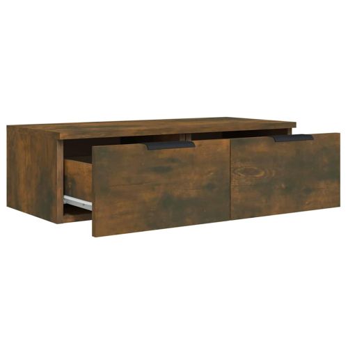 Стенни шкафове, 2 бр, опушен дъб, 68x30x20 см, инженерно дърво