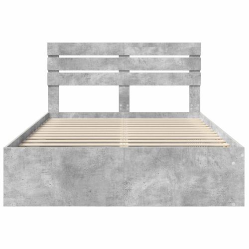 Рамка за легло Бетонно сиво 140 x 200 cm Солидно борово дърво