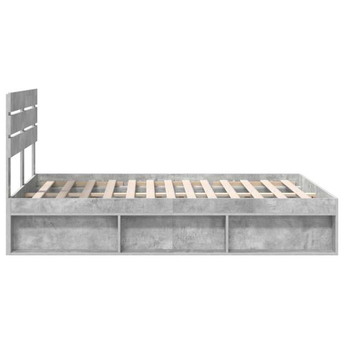 Рамка за легло Бетонно сиво 140 x 200 cm Солидно борово дърво