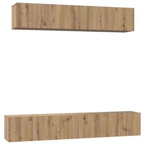 Комплект ТВ шкаф 5 бр. Дъб Инженерна дървесина