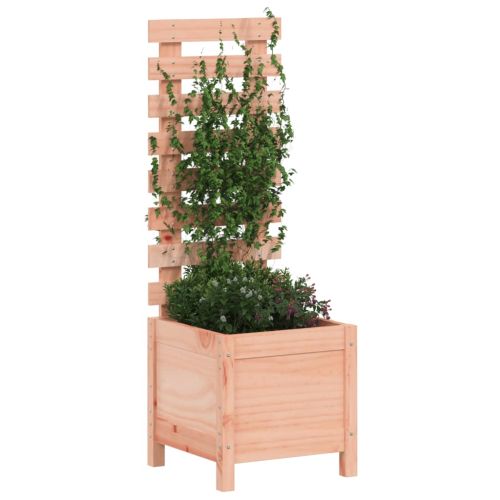 Градинска кашпа със стойка 39x39,5x114 см дугласко дърво масив