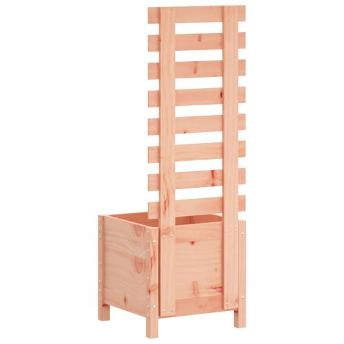 Градинска кашпа със стойка 39x39,5x114 см дугласко дърво масив