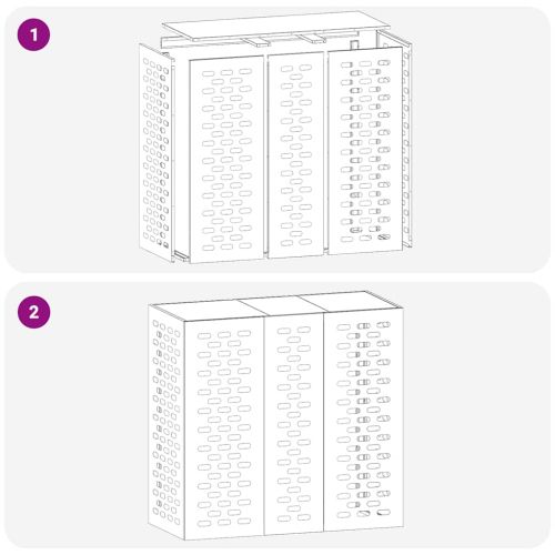 Покритие за климатик Черно 110 x 50 x 105 см Стомана