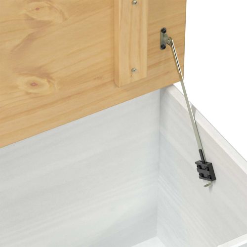 storage box с рафт Бяло 90 x 78 x 45 см Солидно борово дърво