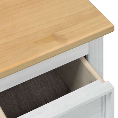 storage box с рафт Бяло 90 x 78 x 45 см Солидно борово дърво