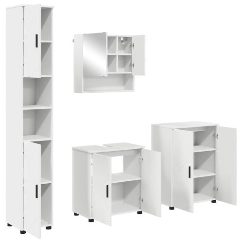 Комплект мебели за баня 4 бр. Бяло 61 x 35 x 64 см