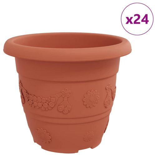 Кръгла саксия за цветя 24 бр. Червено тухла Ø 30 x 25 см