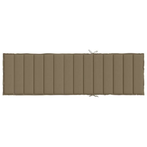 Шалте за шезлонг, меланж таупе, 200x50x4 см, плат