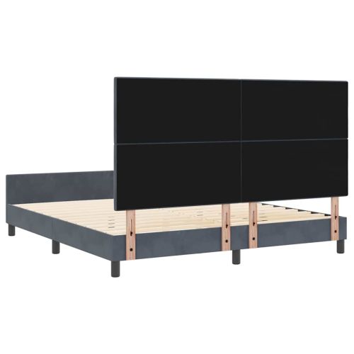 Легло с пружинирана основа Тъмносив 180 x 200 cm Кадифе