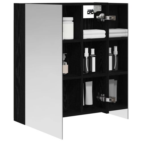 Шкаф с огледало за баня Черния дъб 60 x 14,5 x 70 см