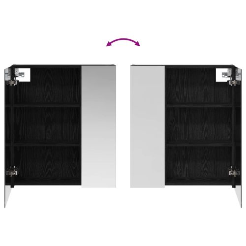 Шкаф с огледало за баня Черния дъб 60 x 14,5 x 70 см
