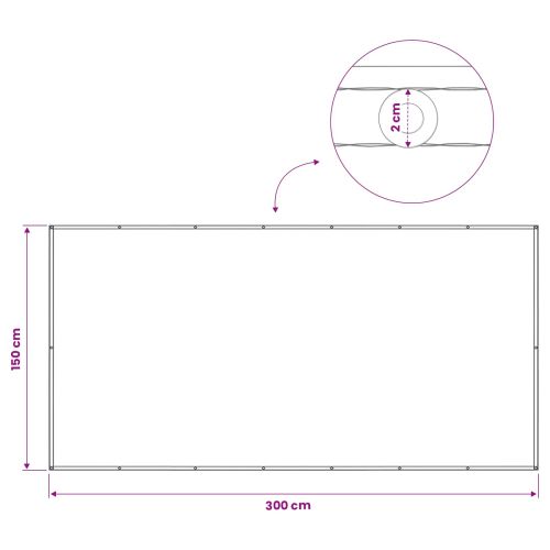 Прозорец за балкон 150 x 300 cm Тъкан с PU покритие Жълт и бял
