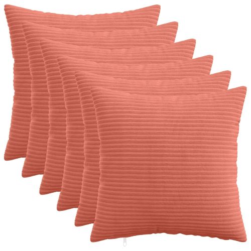 Калъфка за възглавница 6 pcs HEERLEN Червено оранжево кордурой