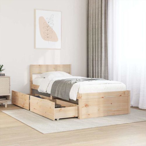 Рамка за легло без матрак, 90x190 см, масивна чамова дървесина