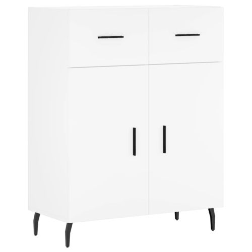 Висок шкаф, бял, 69,5x34x180 см, инженерно дърво
